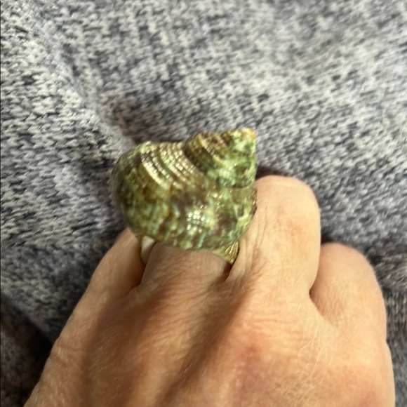Unique Green Shell Ring - Picture 3 of 6